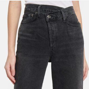 AGOLDE Criss Cross high Rise Straight Denim Grey